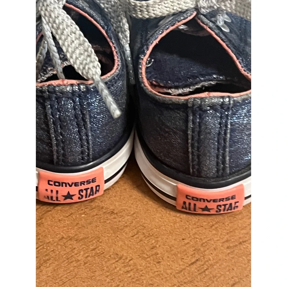 Converse Chuck Taylor All Star Infant 8 Blue Shimmer Denim Sneakers Sz 8 758112F